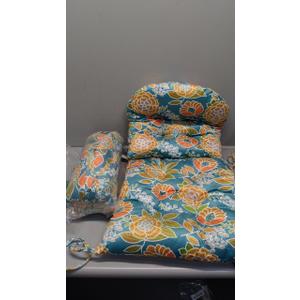 Outdoor Patio Cushion, Rocking Chair Cushion, Tufted Pads, Set of Upper and Lower with Ties Pack of 2 (2 Sets) - Back 20"×17", Seat 17"×17"
