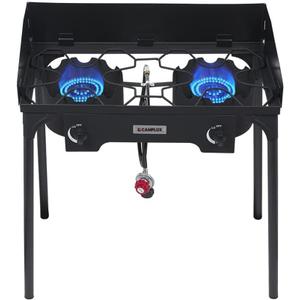 Camplux Camping Stove 2 Burners, Propane Burner 260,000 BTU, Heavy Duty Gas Stoves for Outdoor Cooking