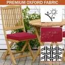 Outdoor Chair Cushions 18.5x16 Inch Water Resistant Patio Chair Cushions with Tie 3 Year Color Fastness Thick Outdoor Seat Cushion for Patio Furniture Burgundy Set of 4