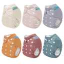 ALVABABY Baby Cloth Diaper 6 Pack with 12 Inserts One Size Cloth Diaper Covers Adjustable Washable Reusable for Baby Girls and Boys 6BM109
