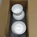 Ceramic Raised Cat Bowls, Elevated Tilted Cat Food and Water Bowls Set, Porcelain Stress Free Pet Feeder Dish for Cats and Small Dogs, Dishwasher and Microwave Safe, Set of 2(White)