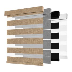 MoDanCeQ Cordless Zebra Blinds for Windows Brown 32" W x 72" H
