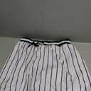 DEHANER Men's Basketball Shorts with Zip Pockets for Workout Gym Sports, Featuring Breathable Mesh Fabric (Large) Black Pinstriped-white Shorts