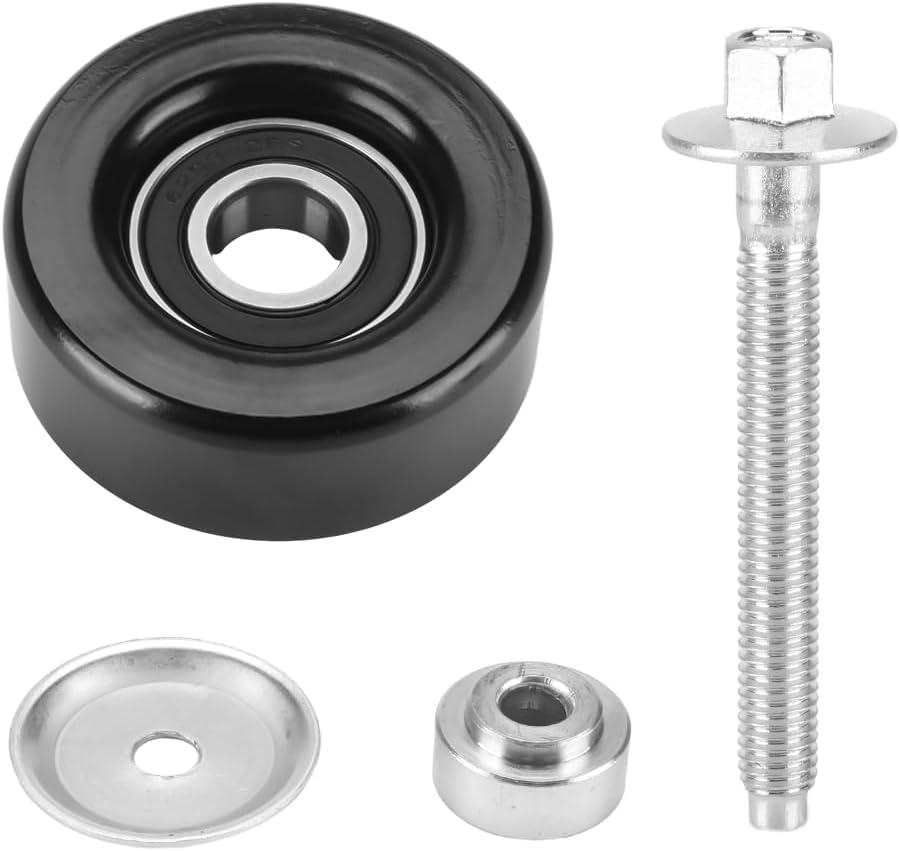 Drive Belt Idler Pulley with Bolt 17mm 0.67" Insert Dust Shield Retainer Spacer - Compatible for Mazda 3 5 6 MX-5 CX-7 - Replace Part LFH115940A