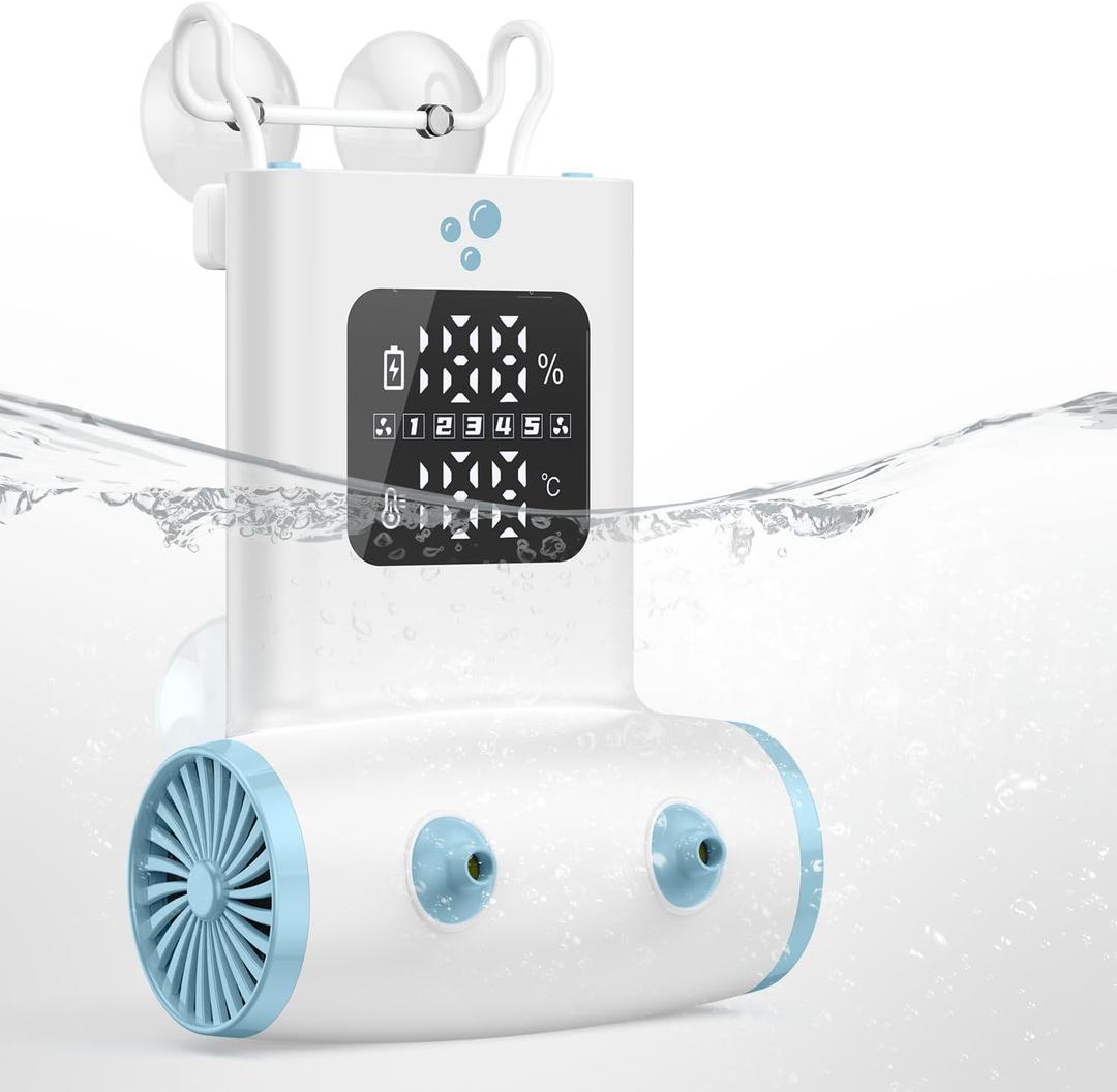 Bath Jets for Tub, TAREIDEW Dual Outlet Bathtub Jet Spa, Jet & Bubble Modes, 13000mAh Rechargeable Bath Jet with Loofah, 5-Speed Adjustable, IPX8 Waterproof, Home Spa Relaxation Gift, White/Blue