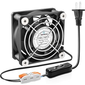 60mm Fan, EC Brushless Motor Cooling Fan, 60x60x25mm AC Fan 110V 120V 220V 240V with AC Plug and Switch, for DIY Cooling Ventilation Exhaust, Server Cabinet