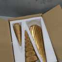 Spiral Resin Christmas Tree Decorations, 3 PCS Tabletop Small Christmas Trees for Desk Decor, Small Fake Christmas Tree, Gold Home Decor, Xmas Table Centerpieces Winter Mantel Decor (Set of 3)