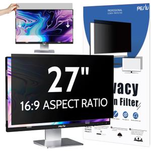 Computer Privacy Screen 27 Inch for 16:9 Widescreen Monitor, Removable 27inch Anti Blue Light Anti Glare Monitor Privacy Filter Shield (23 9/16" x 13 1/4")