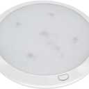 Dream lighting 12volt LED Panel Ceiling Dome Light Fixture with Switch for RV Motorhome & Marine-8.5 Inches, with Memory Function, Cool White & Blue