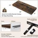RICHFOCUS 24Inch Floating Shelves for Wall 2Pack|Rustic Brown|8" D, 23.6"L x 8"D, Set of 2