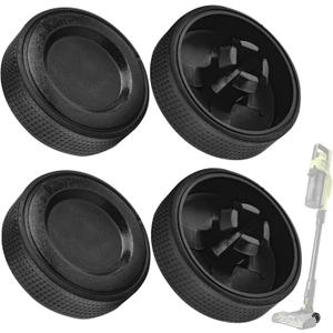 4 Pack Upgraded Replacement Wheel for Ryobi Cordless Stick Vacuum 18v One+ Hp & 18v One+ PCL720K, PBLSV716K, Silicone Replacement Wheels, Quiet and Non-Slip