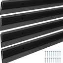 FoldTier 4 Pcs All-Season Door Sweeps for Bottom of Exterior and Interior Door, Aluminum Alloy and Rubber, Ideal for Residential & Commercial Use (1-3/4 x 32 Inch,Black)
