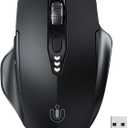 Uineer Wireless Mouse,Upgraded 2.4GHz Rechargeable (Battery Level Visible) Ergonomic Computer Mouse,4 Levels DPI, Wireless Mice for Laptop Computer(Matte Black)