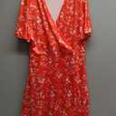 Summer Dresses for Women 2025 Vacation Casual V-Neck Wrap Sundress Knee Length Graduation Dress (X-Large, Red)