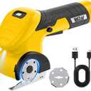 Cordless Electric Scissors, Fast Charging Rechargeable Cardboard Cutter with Replaceable Blades and Long-Lasting Battery, Effortless Cutting for Cloth, Fabric, Plastic & Leather (Yellow-Black)