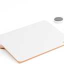 YEOUX Glass Desk Whiteboard with Reversible Wood Stand, Desktop Small White Board, Reusable Mini Dry Erase Board 6.7"x9.5" for Office, Home, School, Marker&Eraser Included (Beech-white Horizontal)