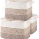 Storage Baskets for Organizing, Woven Baskets for Shelves, Rectangle Decorative Organizer for Storage Clothes, Toy, Books, Towels Nursery Bins 3 Pack (Gradient Yellow, 13"x9.85"x8.7")