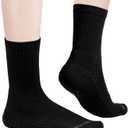 YUEDGE Women's Training Athletic Cushioned Crew Socks Moisture Wicking Cotton Womens Socks Padded Boot Socks For Women (9-11)