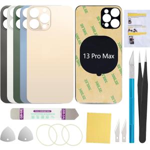 Back Glass Cover Replacement Compatible with iPhone 13 Pro Max 6.7-Inches All Carriers (Gold)