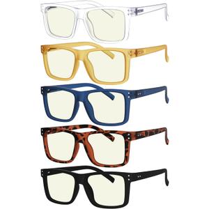Eyekepper 5-pack Oversized Reading Glasses Blue Light Blocking Large Readers +2.5