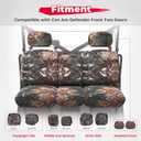 KEMIMOTO UTV Seat Covers Camo, Waterproof Repellent UTV Seat Cover Set w/Headrest Cover Compatible with Can Am Defender Front Two Doors Split Bench- Camo