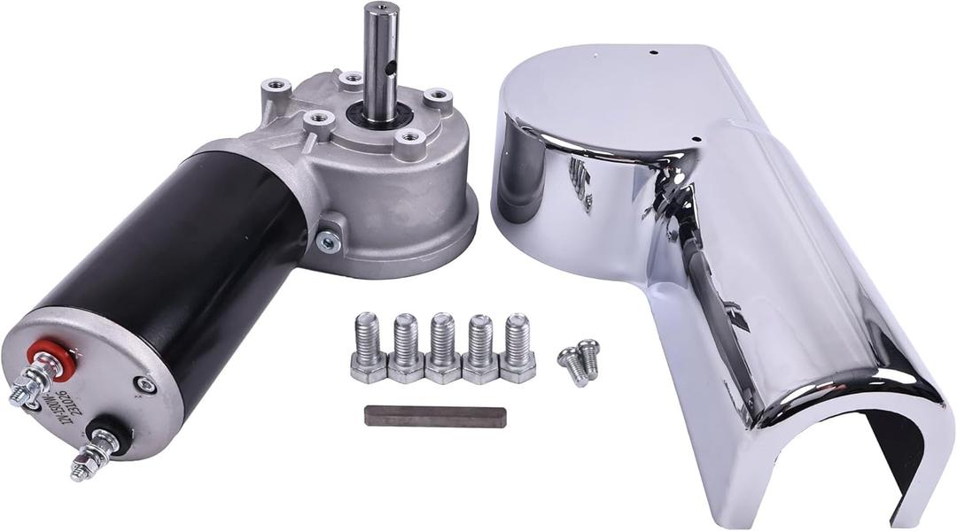 Solarhome 12V 2.0 HP 90:1 45RPM 1500 Watt Dump Truck Roll Tarp Motor with Chrome Cover