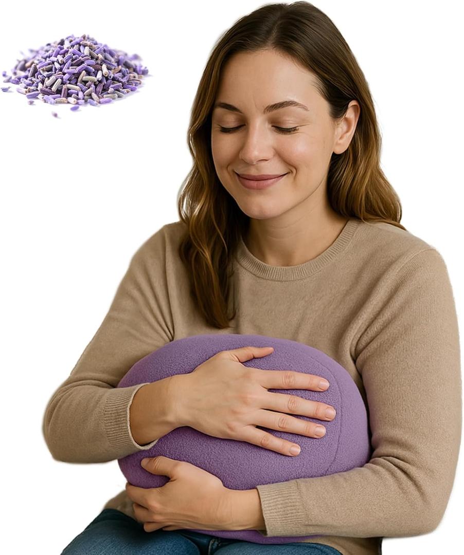 Lavender Weighted Pillow for Adults & Kids - 3.3lb Calming Sensory Pillow with Even Weight Distribution, Aromatherapy for Stress Relief, Anxiety, Sleep Support & ADHD