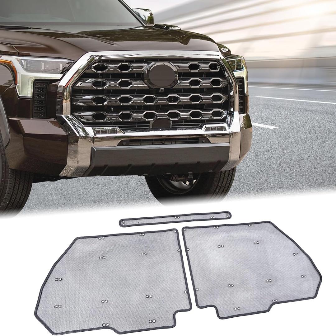 Aunginsy Front Grille Grill Vent Guard Protective Cover Mesh Set Compatible with 2022-2026 Toyota Tundra 1794 Limited Edition Stainless Steel Extend Decoration Accessories, with Supplied Cable Ties