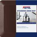 FEATOL Anti Fatigue Mat for Standing, 9/10 Extra Thick Ergonomic Standing Desk Mat, Comfort Memory Foam Standing Mat at Home,Office All Day (20" x 39", Brown, 1PC)