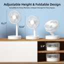 Desk Fan, 8-Inch Folding Portable 5400mAh Battery Powered Fan USB Rechargeable, Oscillating Super Quiet Desk Fan with 4 Speeds, Adjustable Height & Head Angle for Bedroom, Office, Outdoor