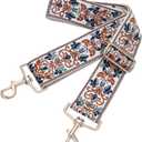 Nefelibata Purse Strap,2" Wide Purse Strap Adjustable Replacement,Multi-pattern Crossbody Handbag Strap (Brown Flower Embroidery)