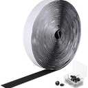 MAGZO Self Sticky Hook & Loop Tape 22 FT x 0.78 in, Heavy Duty Adhesive Hook Strip Roll for Screen Door Installation, Black
