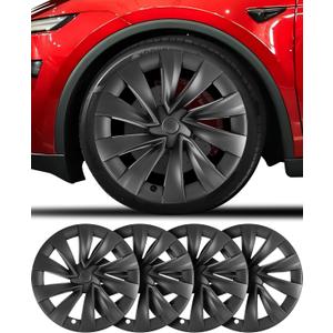 Model y Wheel Covers 20 inch, 20" Wheel Center Hub Cap Kit Compatible with Tesla Model Y Matte Black (20 inch Model y Juniper Black)