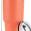 DS 30oz Orange Tumbler Stainless Steel Insulated Travel Mug with Straw Lid Cleaning Brush (30oz Orange)