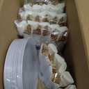 KIRE 350 PCS White and Gold Plates Disposable - Elegant Dinnerware Set of 50 Guest, White Plastic Plates With Gold Rim, Pre Rolled Napkins with Silverware & Cups for Party/Wedding
