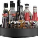 VAEHOLD Lazy Susan Stainless Steel Black Spice Rack Turntable for Pantry Cabinet - Decorative Trays Storage Containers Organizer for Kitchen Cabinet, Snacks, Bathroom (10 inches) (9 4/5'')