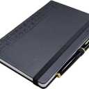 2026 Planner Journal with Yearly, Monthly, Weekly & Daliy Plan Pages, 24 Lined and 24 Dotted Pages, More Functional Pages, 8.5" x 5.75" Medium A5 Size (Black with Pen)