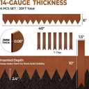Worth Garden 6-Pack Pre-Rusted Cor-Ten Steel Landscape Edging - 40" L x 6" H Each (20ft Total) - No-Dig Hammer-in Heavy Duty 14-Gauge Metal Edging Border w/ 7 Clips & Gloves - Edge for Lawn Yard