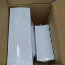 Aya's 100ct Square Plastic Disposable Plates, White - 9.5-Inch 50 Dinner and 6.5-Inch 50 Salad Plates for Party - Heavy-Duty Hard Plastic Design for Wedding, Event, Christmas, and Thanksgiving