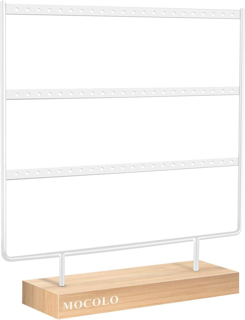 Mocolo Earring Organizer Stand, Earring Display Stand, Earring Holder for Hanging Earrings (White)