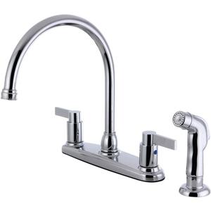 Kingston Brass FB2791NDLSP NuvoFusion 8" Centerset Kitchen Faucet, 8-3/4-Inch in Spout Reach, Polished Chrome