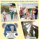 2 x Cute Positive Affirmation Gifts for Him Her, Inspirational Cheer Up Christmas Stocking Stuffers White Elephant Birthday Gift for Friends Coworkers Him Her, Crochet Elephant Present