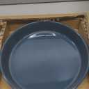 Fun Elements Shallow Dog Bowls, 10.5" Ceramic Large Food Plate for Small, Medium and Large Breeds, Non-Slip, Flat and Wide, Dishwasher Safe, Suitable for Dogs and Cats (Blue)