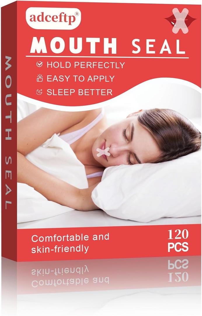 Mouth Tape for Sleeping, 120 Pieces Mouth Tape, Snoring Plasters, Sleep Mouth Tape to Improve Night Sleep, Helps Against Snoring, Developing the Habit of Nasal Breathing, 4 Pack 