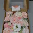 Artificial Peonies Flowers, Pink Cake Flowers Fake Silk Roses with Stems Faux Tulip Wedding Bridal Bouquets for Table Centerpieces Floral Arrangement Arch Home Decoration