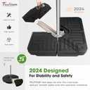 FRUITEAM 4-Piece 180lbs Capacity Heavy-Duty Cantilever Offset Patio Umbrella Stand Square Base,Filled with Water or Sand for Garden, Outdoor and Poolside-Black