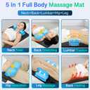 Full Body Massage Mat with Heat, 3D Stretching Back Massager Pad for Bed Sofa Floor, Lumbar & Neck Support, 4 Modes 3 Intensities 3 Heat Levels, Portable & Foldable, PU Leather, Gift for Dad/Mom
