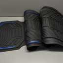 PIC AUTO Heavy Duty Rubber Floor Mats, Blue Aluminum Film Car Mats Set, Front and Rear Car Mats with Anti-Slip Backing, All Weather Protection, Trim-to-Fit for Automotive SUV, Sedan, Van