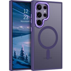BENTOBEN for Samsung Galaxy S24 Ultra Case, Strong Magnetic [Compatible with MagSafe] Translucent Matte Slim Anti-Slip Shockproof Women Men Protective Phone Case for Samsung S24 Ultra 6.8",Purple