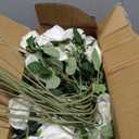 60 Pcs Artificial Roses Bulk Velvet Silk White Roses White Roses for Wedding Centerpieces Bridal Bouquet Mohter's Day Valentine's Day Home Decor (60, White)